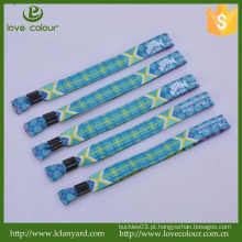 Têxtil de segurança personalizada têxtil tecido pulseira para festas bilhetes